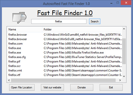 Fast File Finder GUI